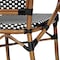 Flash Furniture Bordeaux French Bistro Stacking Chair w/Arms, Black and White PE Rattan and Bamboo Print Alum Frame SDA-ADS642142-BKWH-NAT-GG - alternate 10